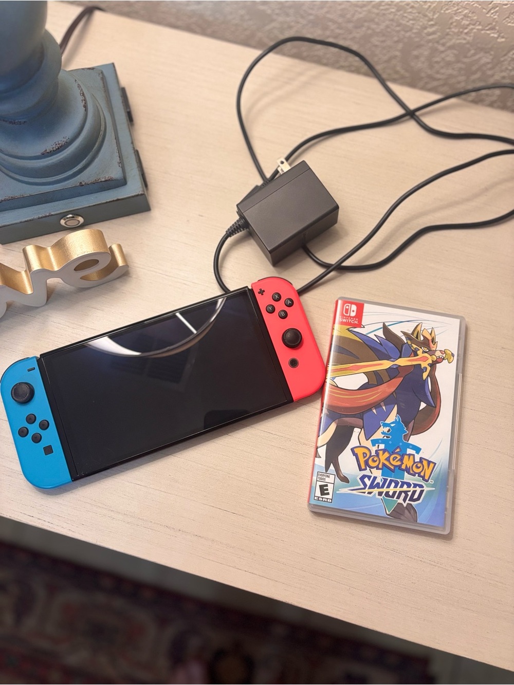 Nintendo Switch with Neon Blue Left and Neon Red Right Joy‑Con